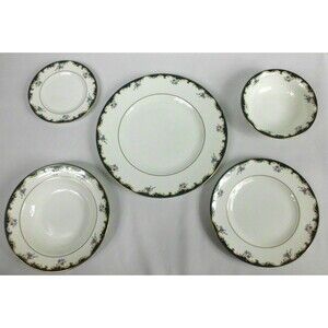 Vintage Wedgwood Chartley 5 Piece Place Setting Bone China England Plate Bowl